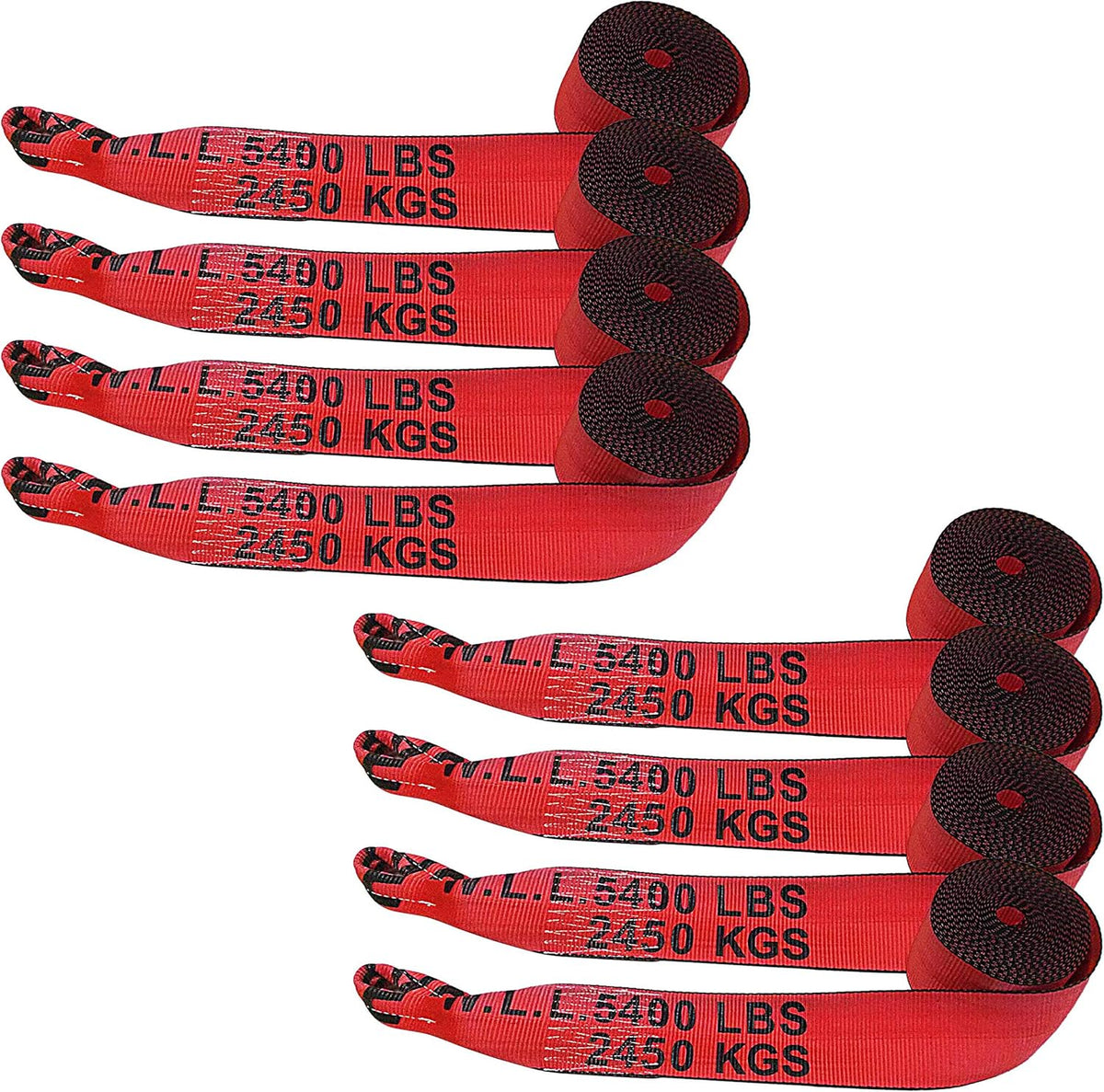 4" x 30' Heavy Duty Twisted Sewn Loop Winch Strap Tie Down (Blue, 4 - Pack) P841664