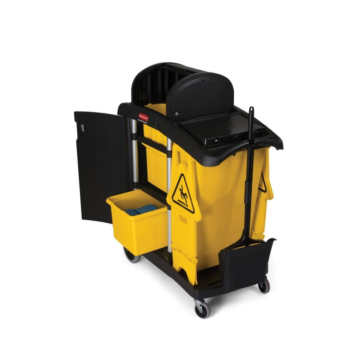 Black High Capacity Cleaning Cart U81557