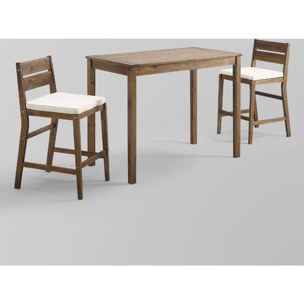 3-Piece Acacia Counter Height Dining Group Dark Brown B9460