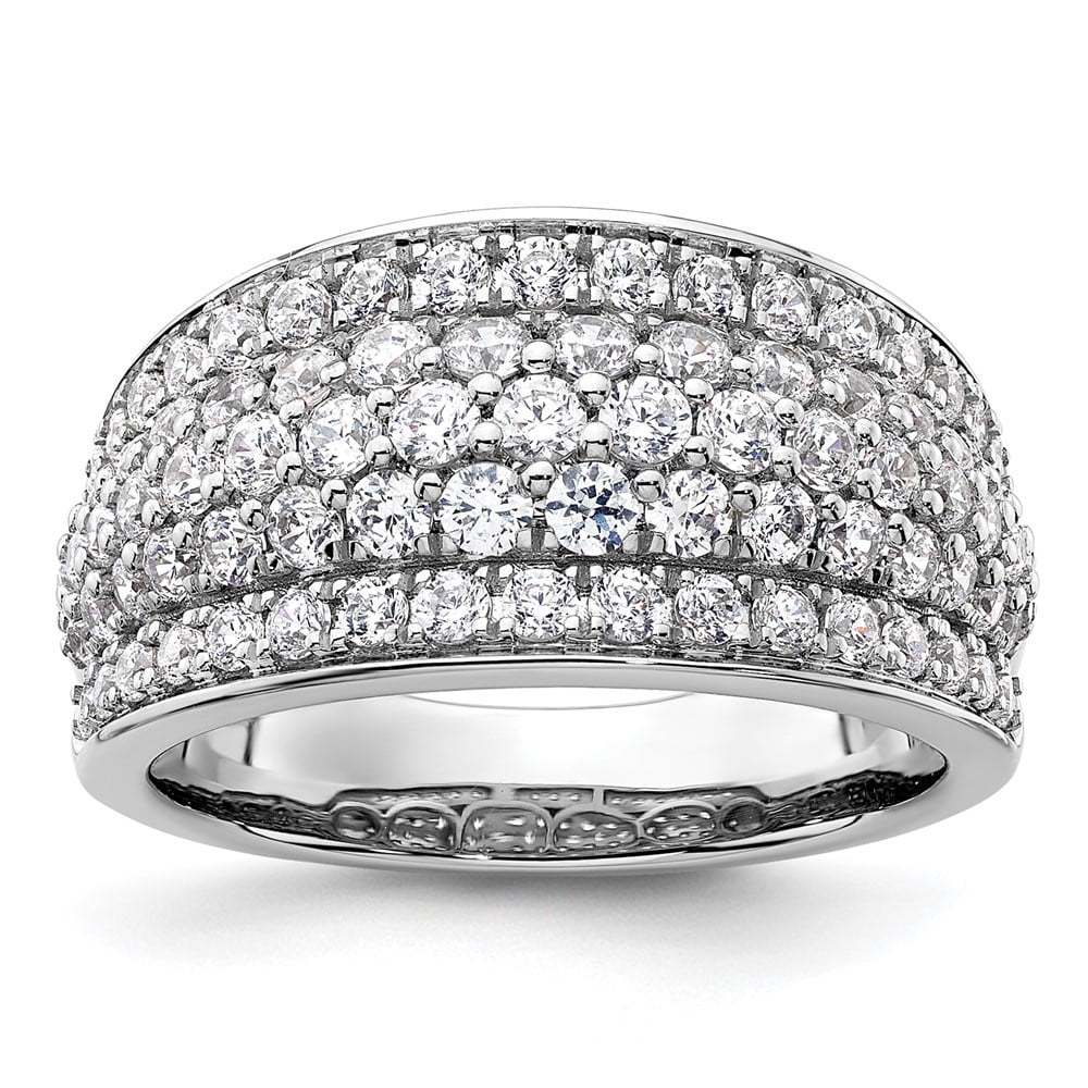 14k White Gold Lab Grown Diamond Layered Band S431848