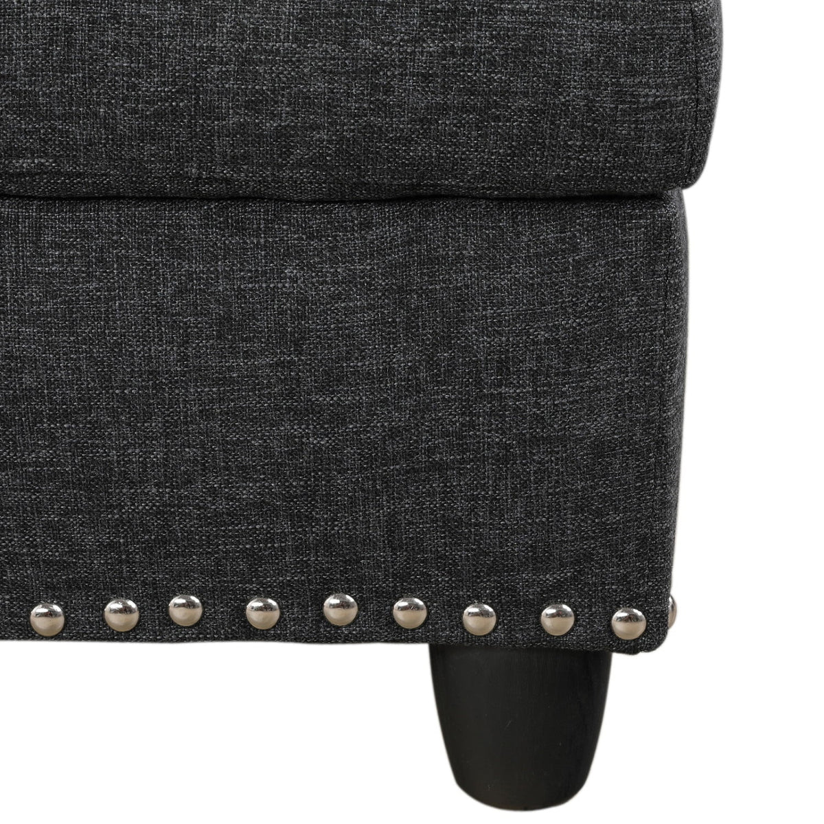 Black Grey Linen 2-Piece Sofa W445