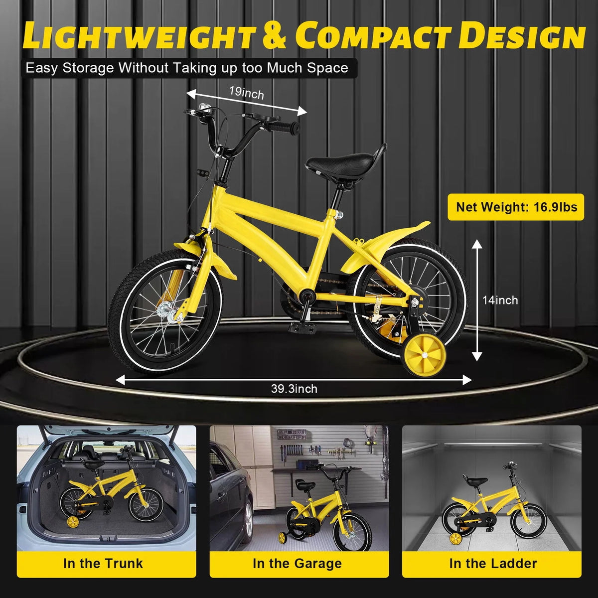 14 Inch Kids Bike with Training Wheels and Adjustable Seat T417023