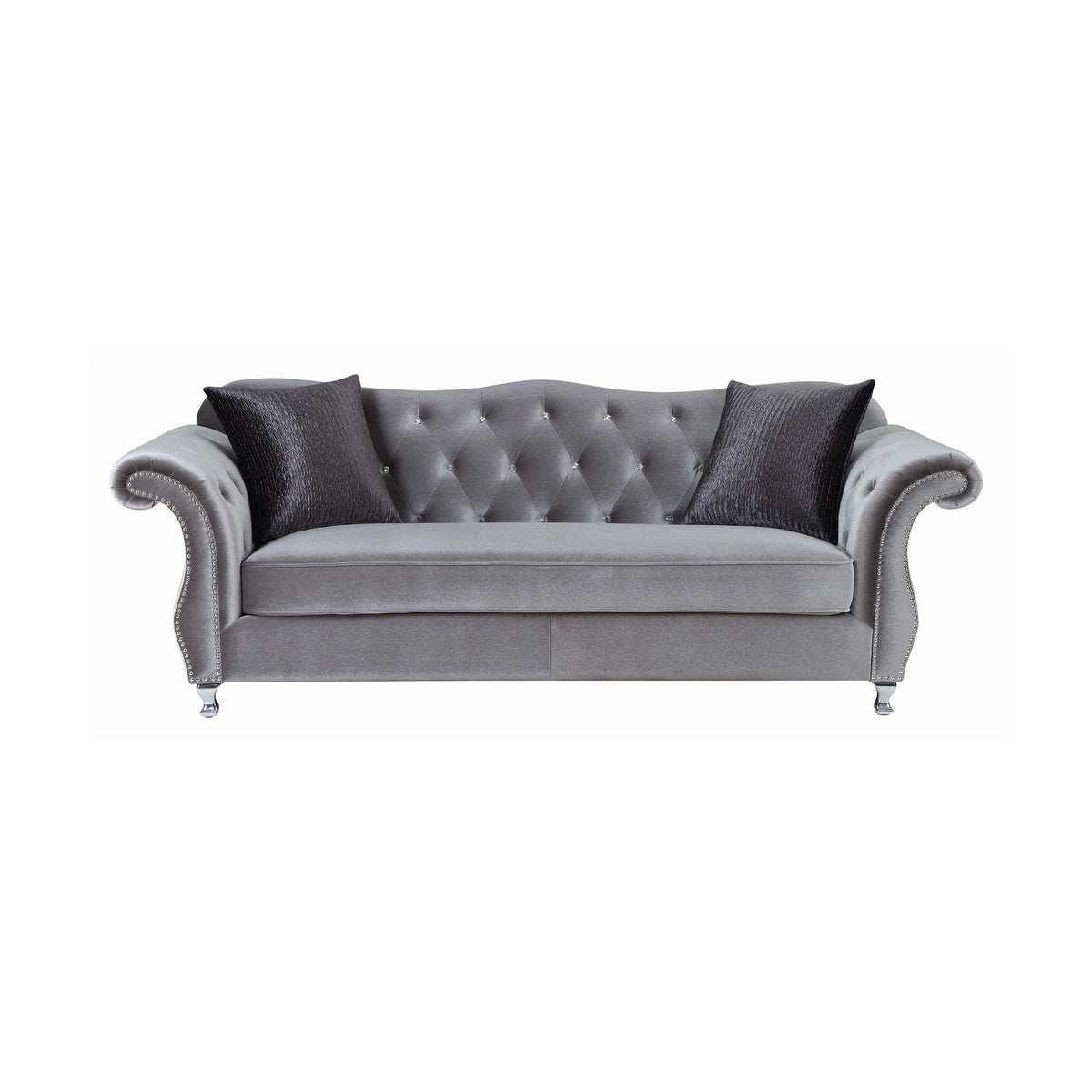 Silver Button Tufted Sofa O994