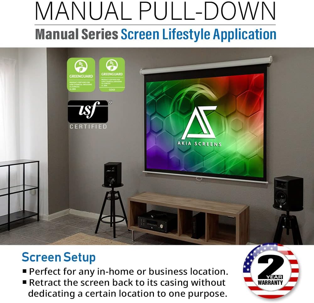 110 inch Pull Down Projector Screen 16:9 White T27311