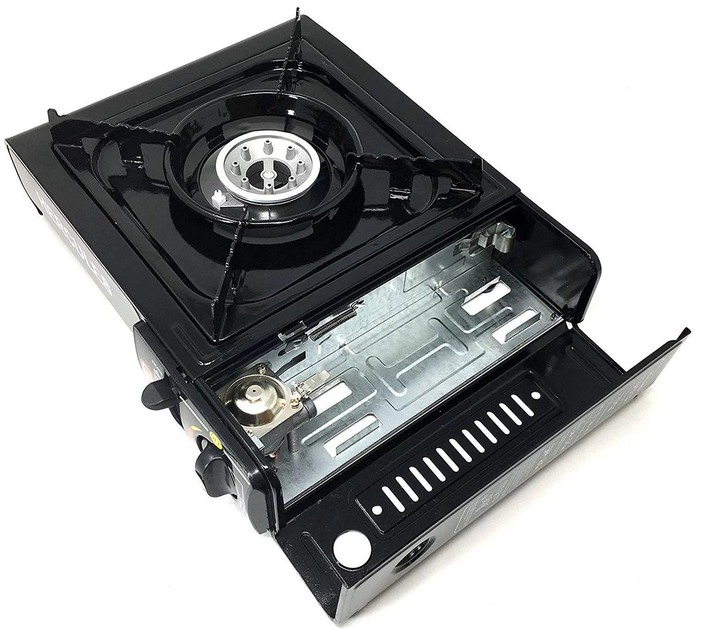 Portable Outdoor Butane Gas Stove with Stainless Steel Body and Carrying Case S2535