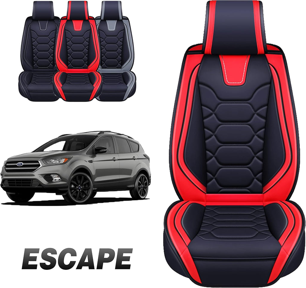 Red Leather Seat Covers Full Set C592