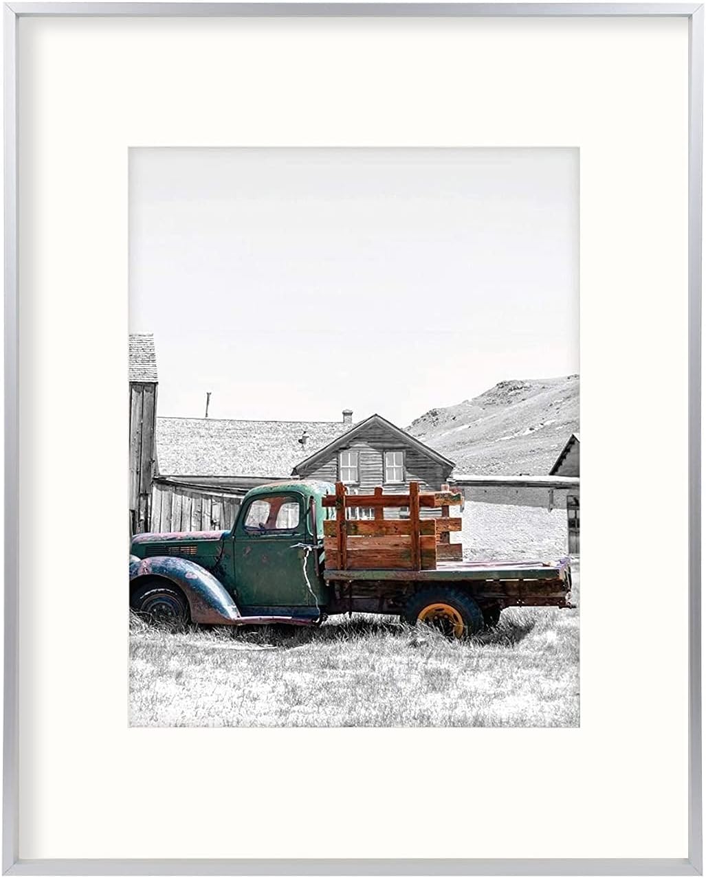 16x20 Satin Aluminum Photo Frame with Ivory Mat O63604