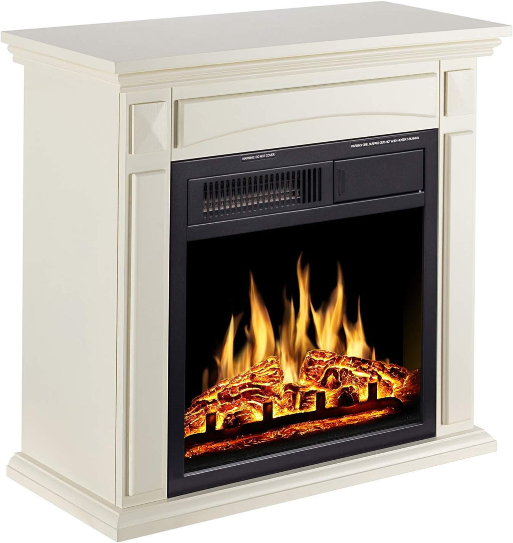 26’’ Electric Fireplace Heater with Remote Control, White X421768