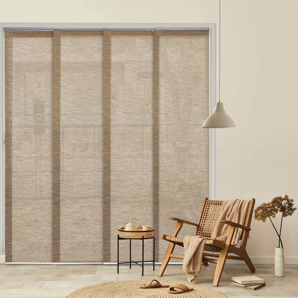 Adjustable Panel Track Sliding Glass Door Blinds 45.8"-86" W x 96" H S873376