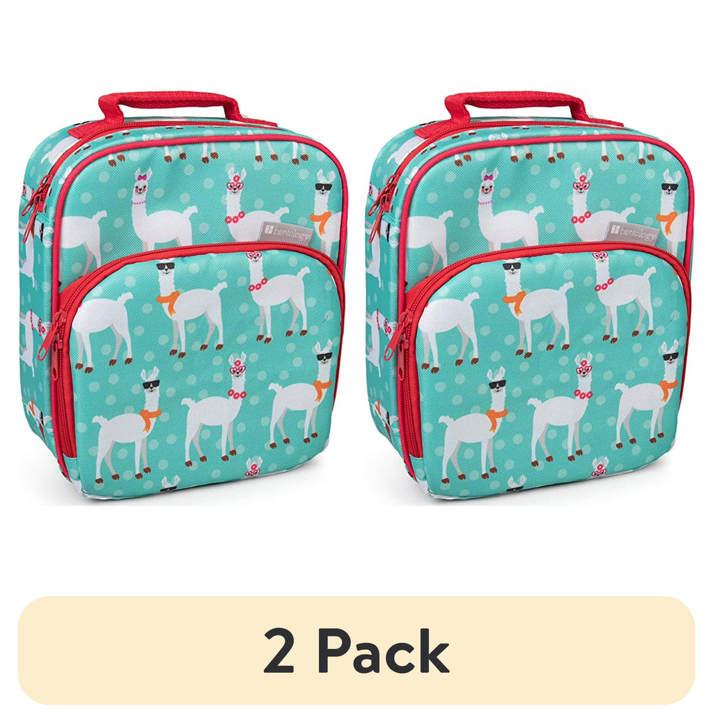 (2 pack) Insulated Lunch Box Tote with Snack Pocket and Water Bottle Holder Z62326