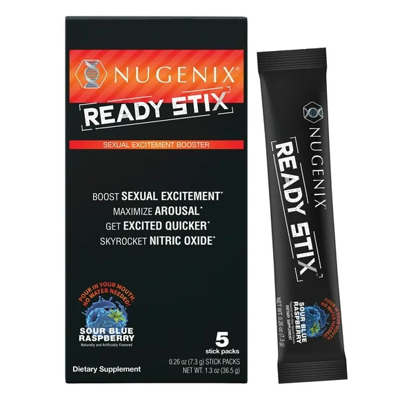 Men's Excitement Booster Supplement 5 Packets Powder Sour Blue Raspberry F32820