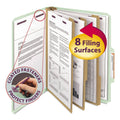 Letter Eight-Section Gray/Green Pressboard Classification Folders 10/Box M814780