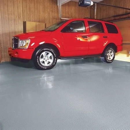 Slate Grey Ribbed Roll-Out Vinyl Garage Flooring G95524