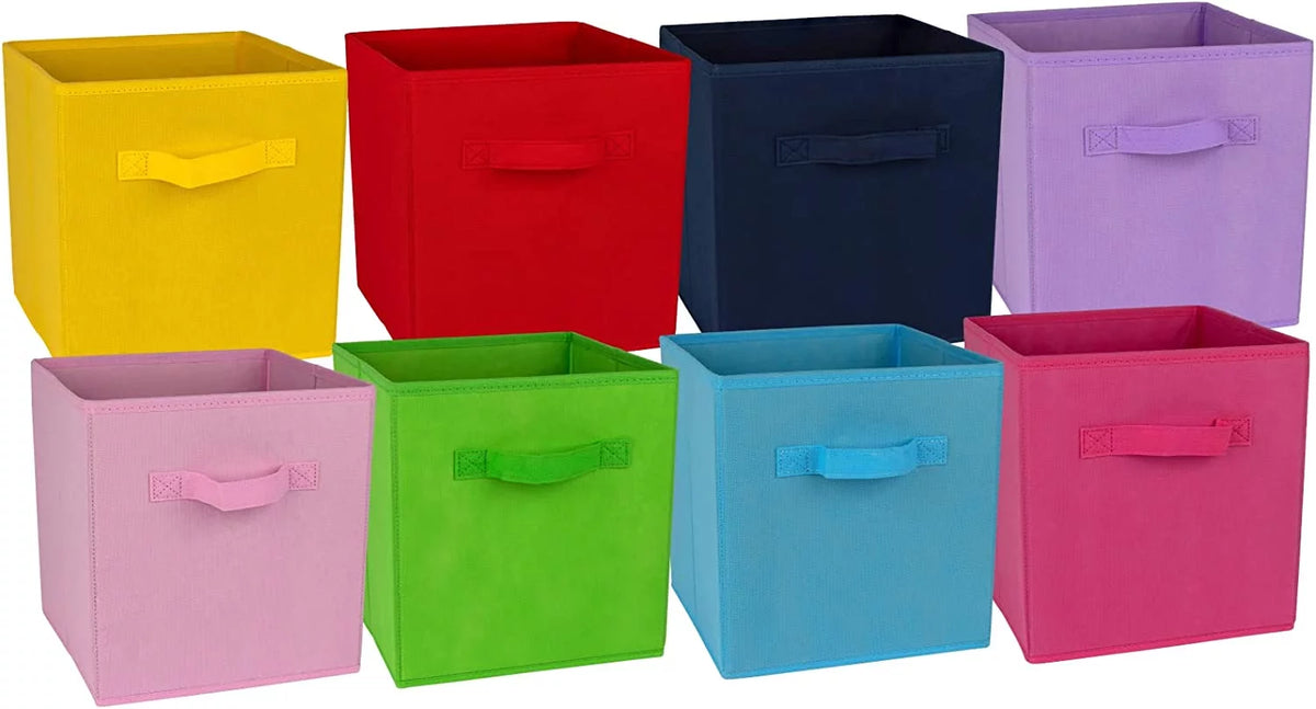 11 inch cube storage bins 8-pack Multi Colored E63194