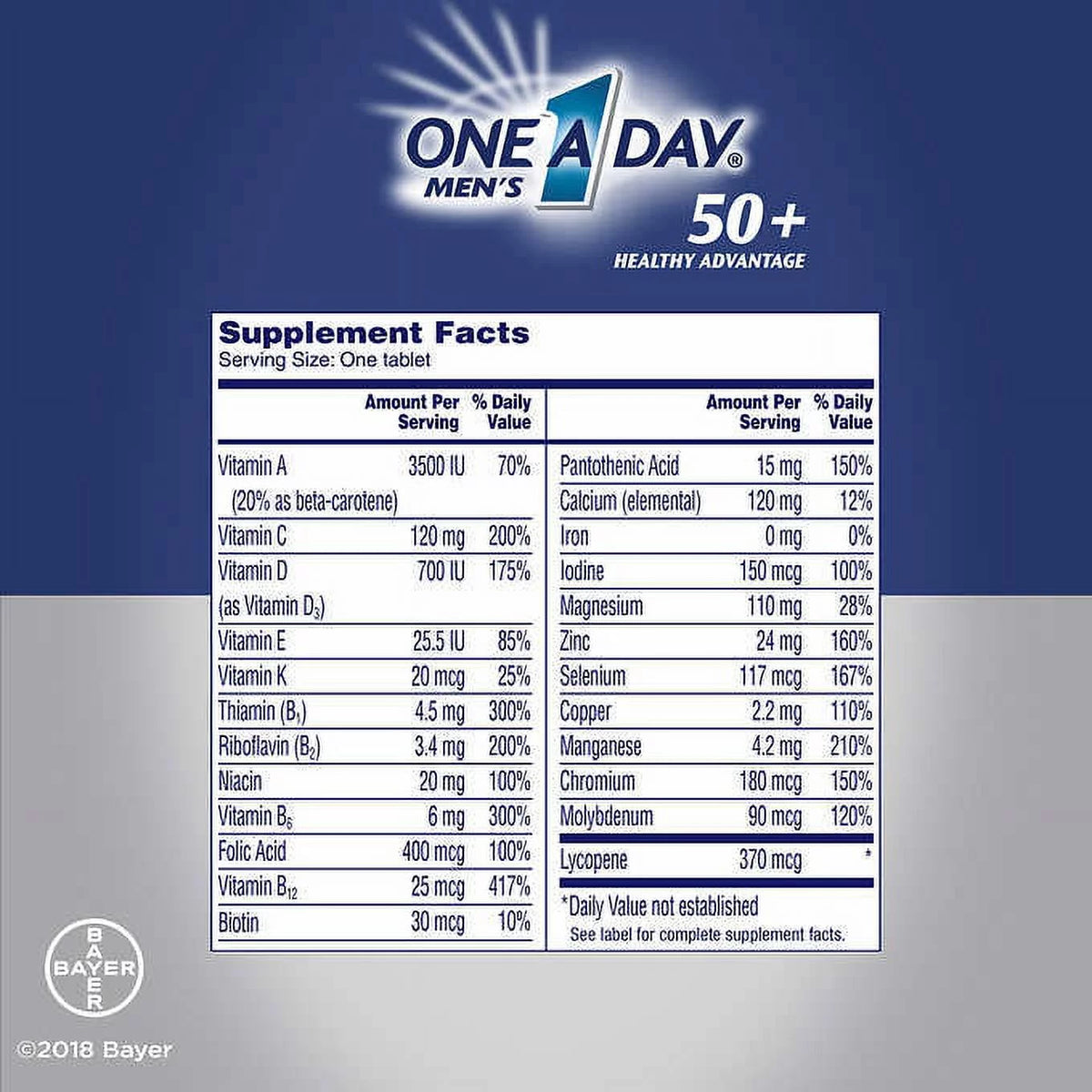 300 Tablets Men's 50+ Multivitamin Supplement X16355