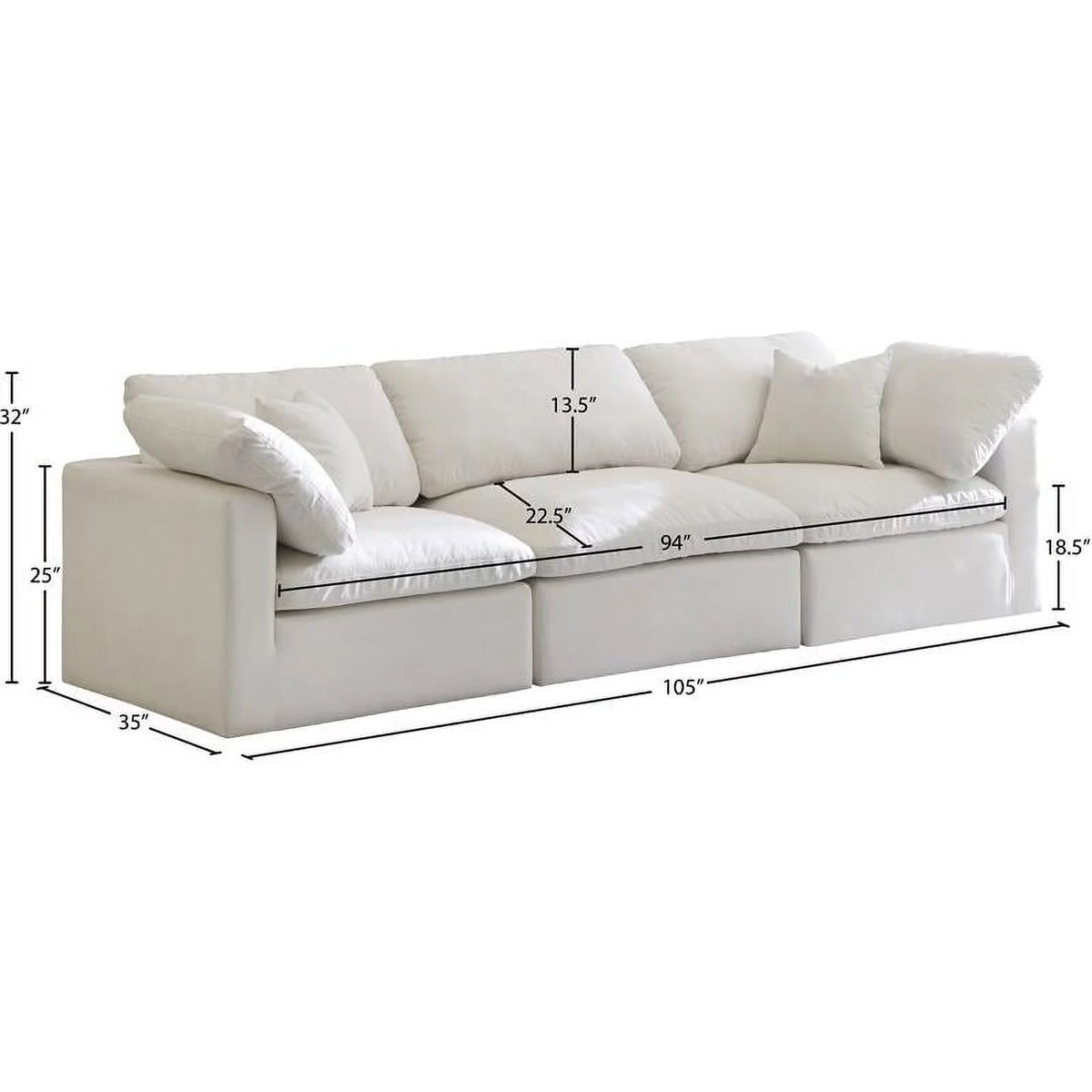 Cream Velvet Modular Sofa Q824503