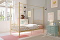 Twin Size Metal Canopy Bed with Bed Frame Z88184