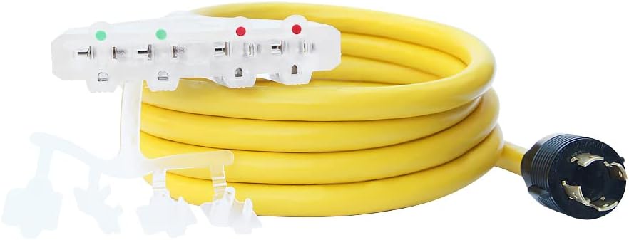 10FT Pack of 2 Generator Locking Cord with Power Indicator J26007
