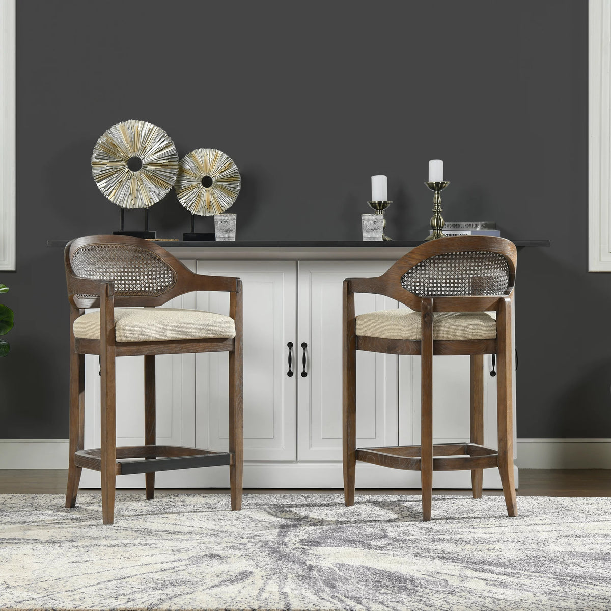 26" Cane Back Counter Stool Y26006