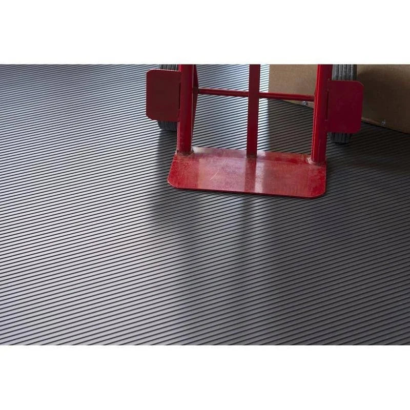 Slate Grey Ribbed Roll-Out Vinyl Garage Flooring G95524