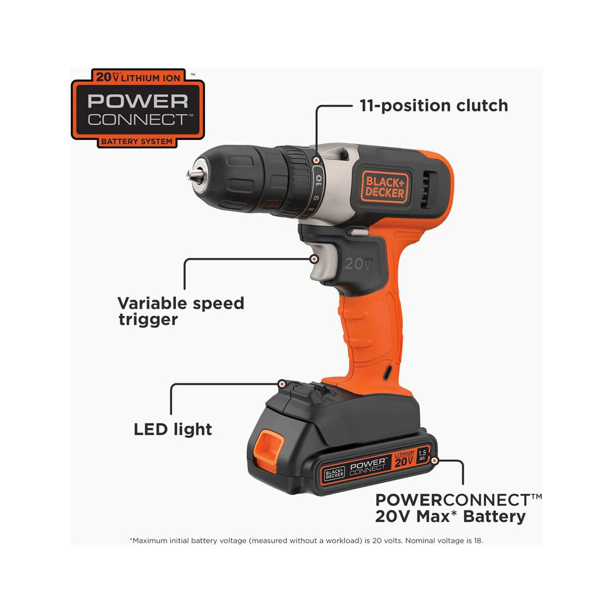 20 Volt 4-Tool Kit with Drill, Circular Saw, Reciprocating Saw, and Work Light Q1841