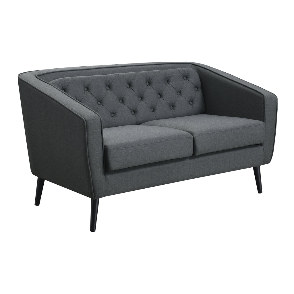 Mid-Century Modern Grey Polyester Tufted Sofa Set U419896