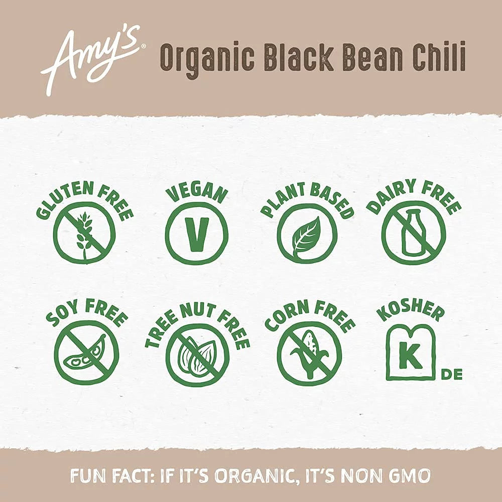 Organic Low Fat Medium Black Bean Chili 12 oz Pack of 4 R75840