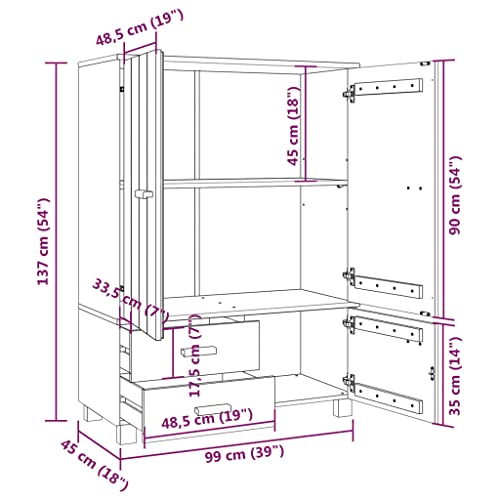 Solid Wood Pine Wardrobe P448