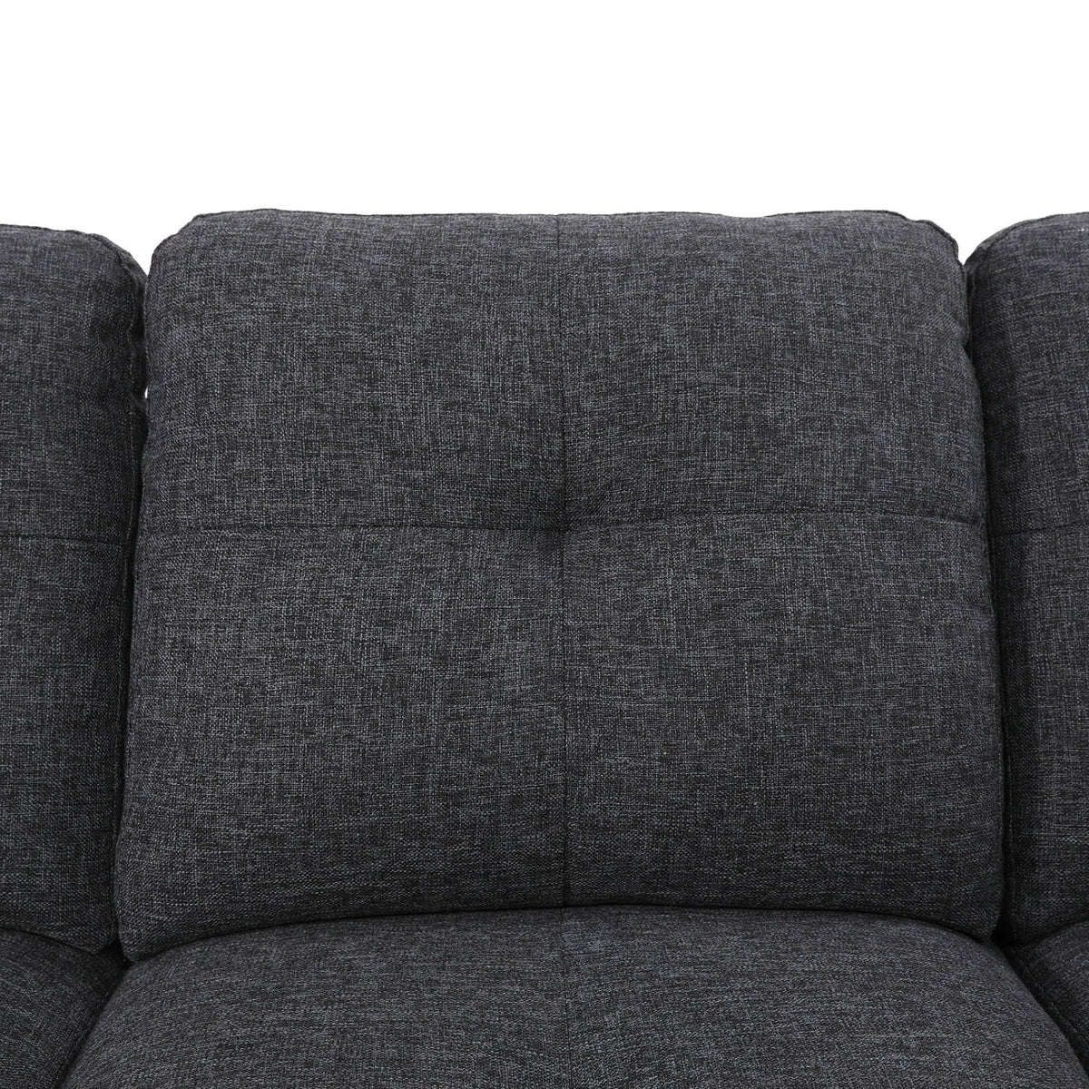 Black Grey Linen 2-Piece Sofa W445