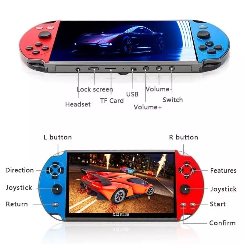16GB Retro Handheld Games Player 7 Inch Video Game Console U539