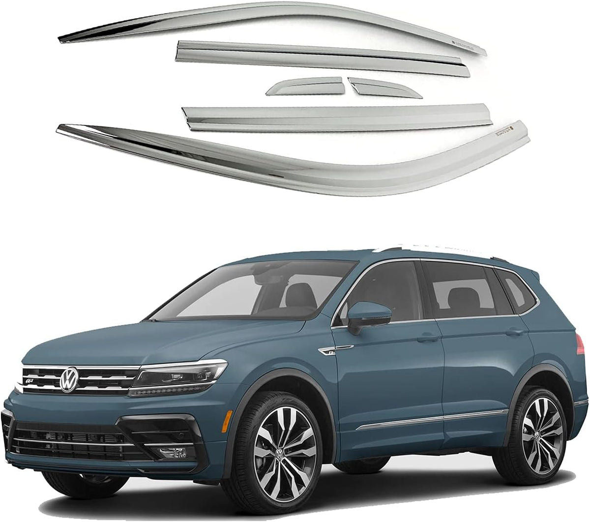 Chrome Side Window Vent Visor 6 Piece Set P80045