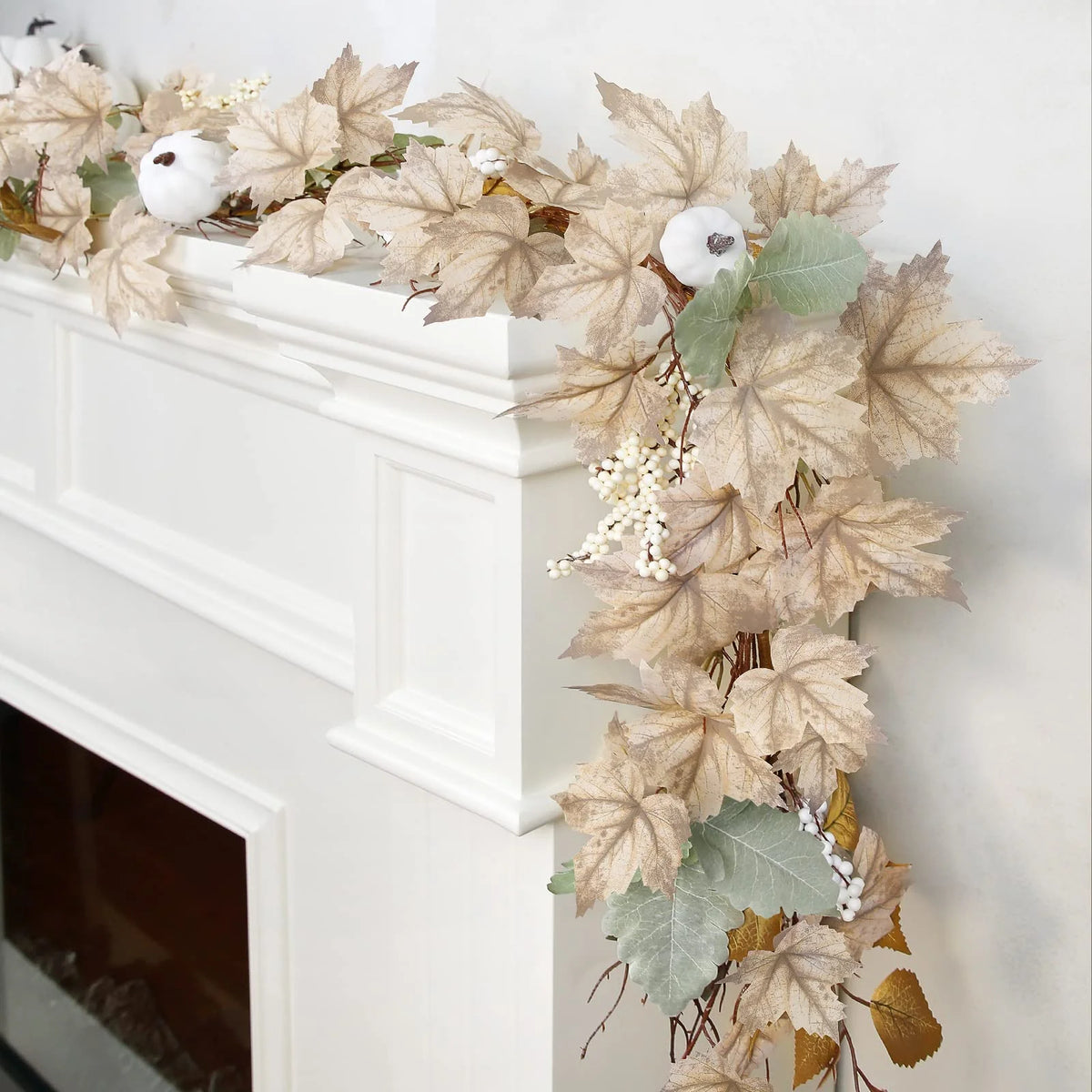 6 Ft Autumn Maple Leaf Pumpkin Berry Garland W84405