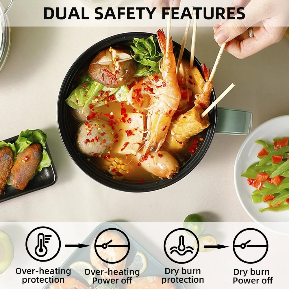 1.7L Electric Cooker with Steamer and Dual Control N3569