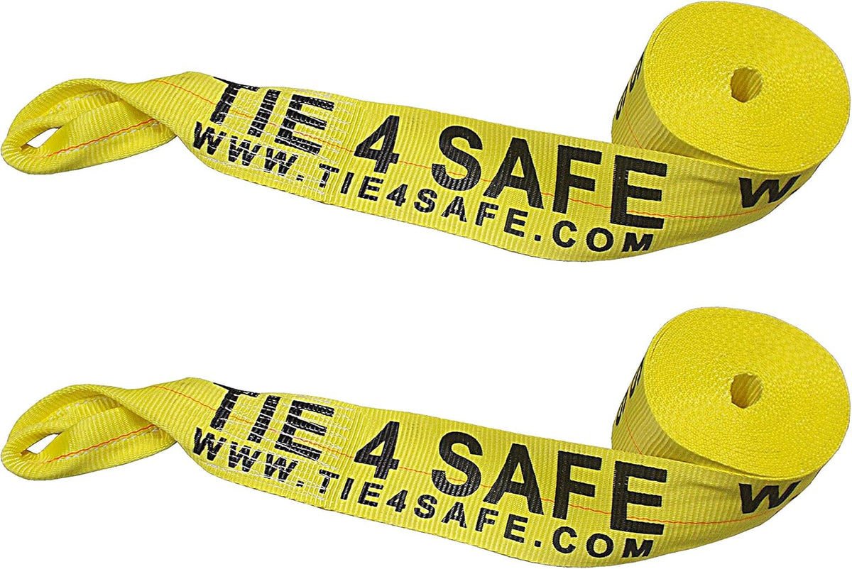 4" x 30' Heavy Duty Twisted Sewn Loop Winch Strap Tie Down (Blue, 4 - Pack) P841664