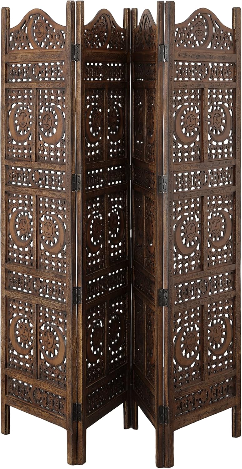 4 Panel Wooden Room Divider I8693