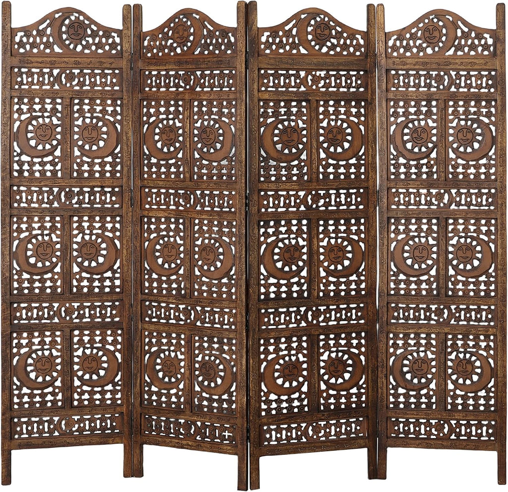 4 Panel Wooden Room Divider I8693