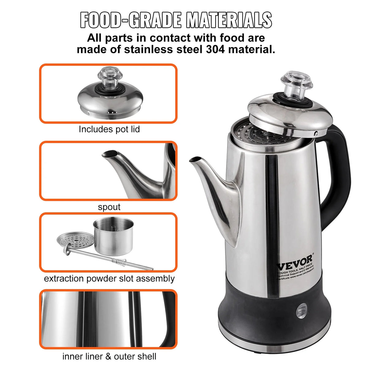 12-Cup Stainless Steel Electric Coffee Percolator Y86843