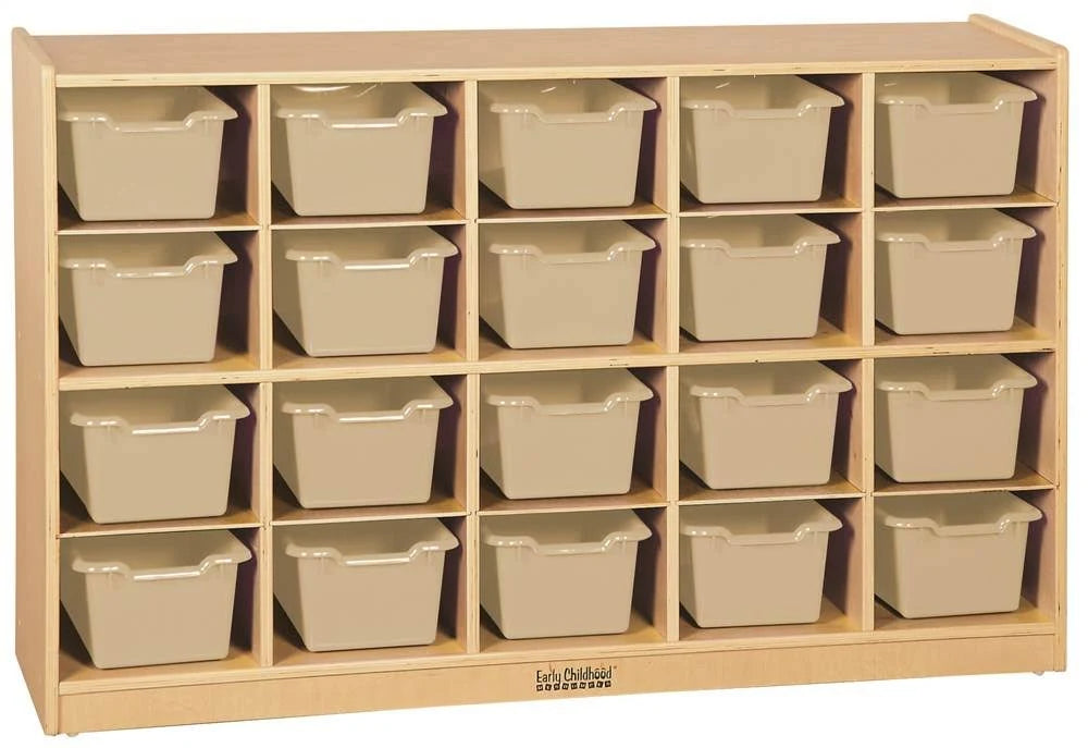 20-Cubby Birch Tray Cabinet with Sand Bins G61282