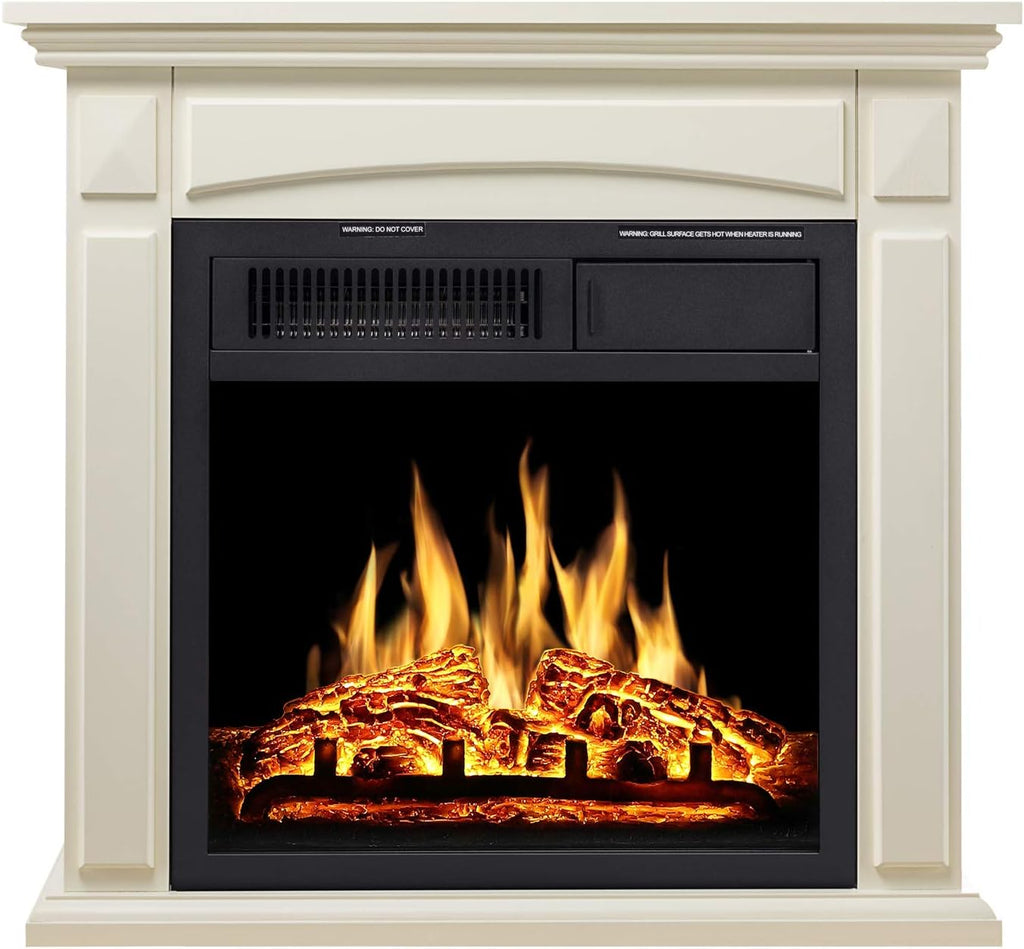 26’’ Electric Fireplace Heater with Remote Control, White X421768