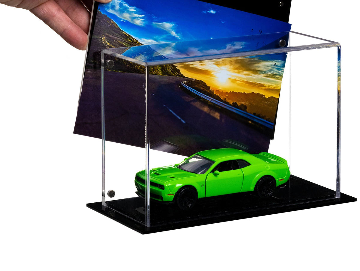 Model Airplane Car Rocket Train Display Case Clear Back Wall Mount O182