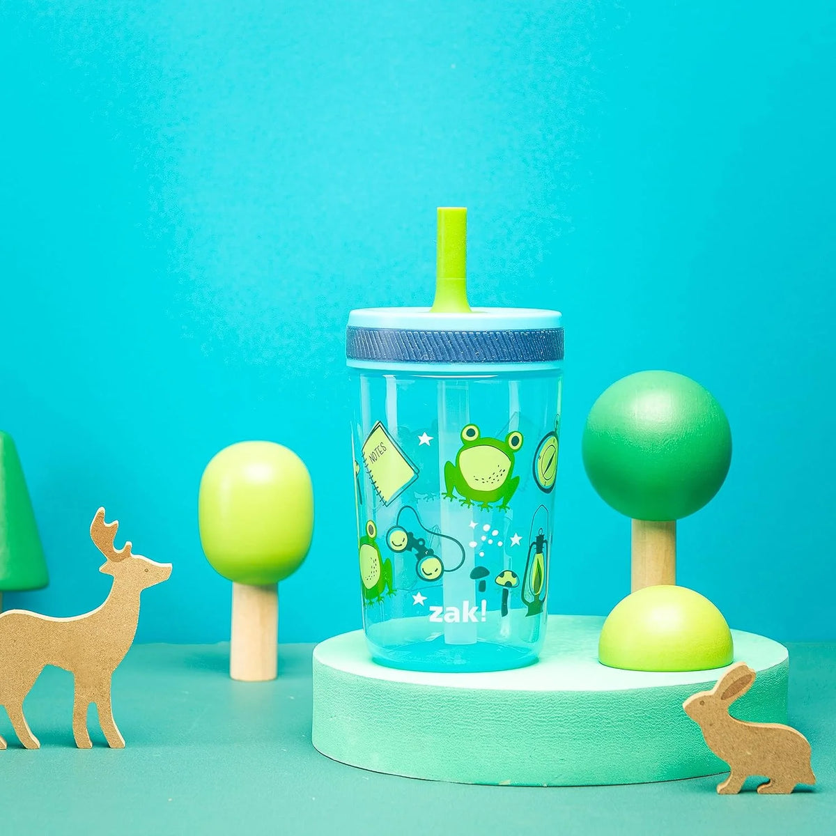 15 oz Tumbler 2pc Set Non-BPA Leak-Proof Screw-On Lid with Straw Durable Plastic Silicone X3230