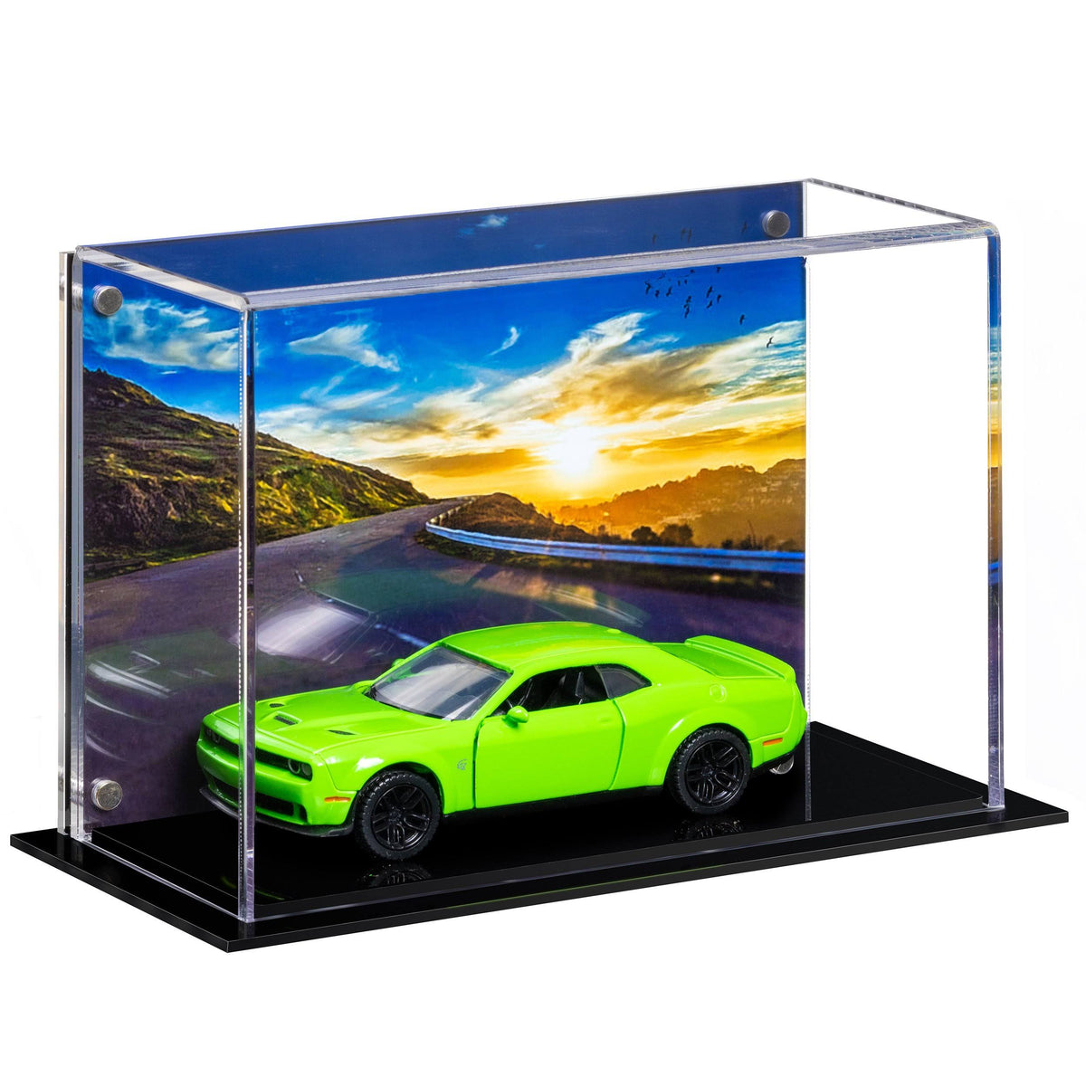 Model Airplane Car Rocket Train Display Case Clear Back Wall Mount O182