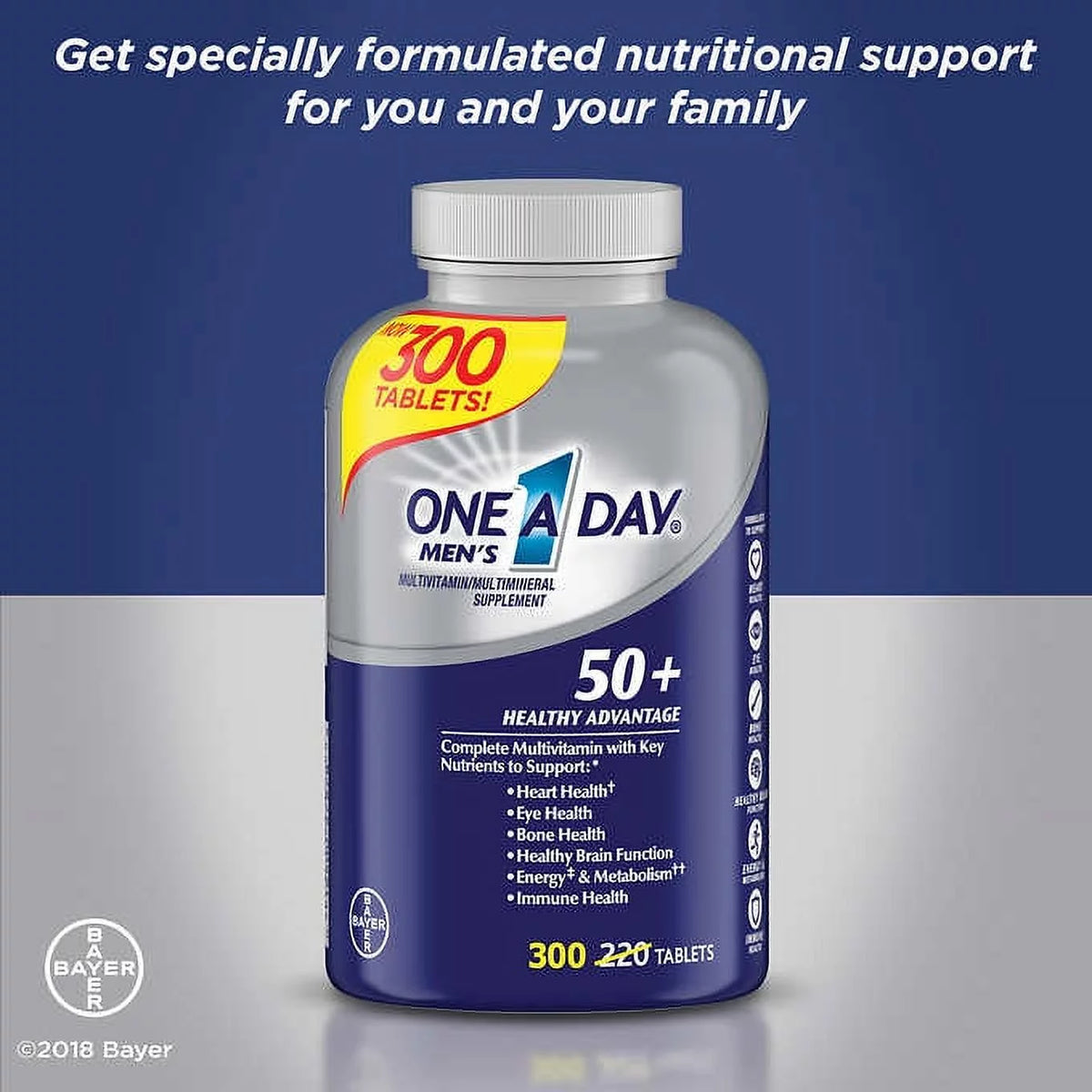 300 Tablets Men's 50+ Multivitamin Supplement X16355