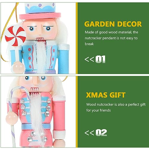 4pcs Pink Wooden Nutcracker Ornaments T9461
