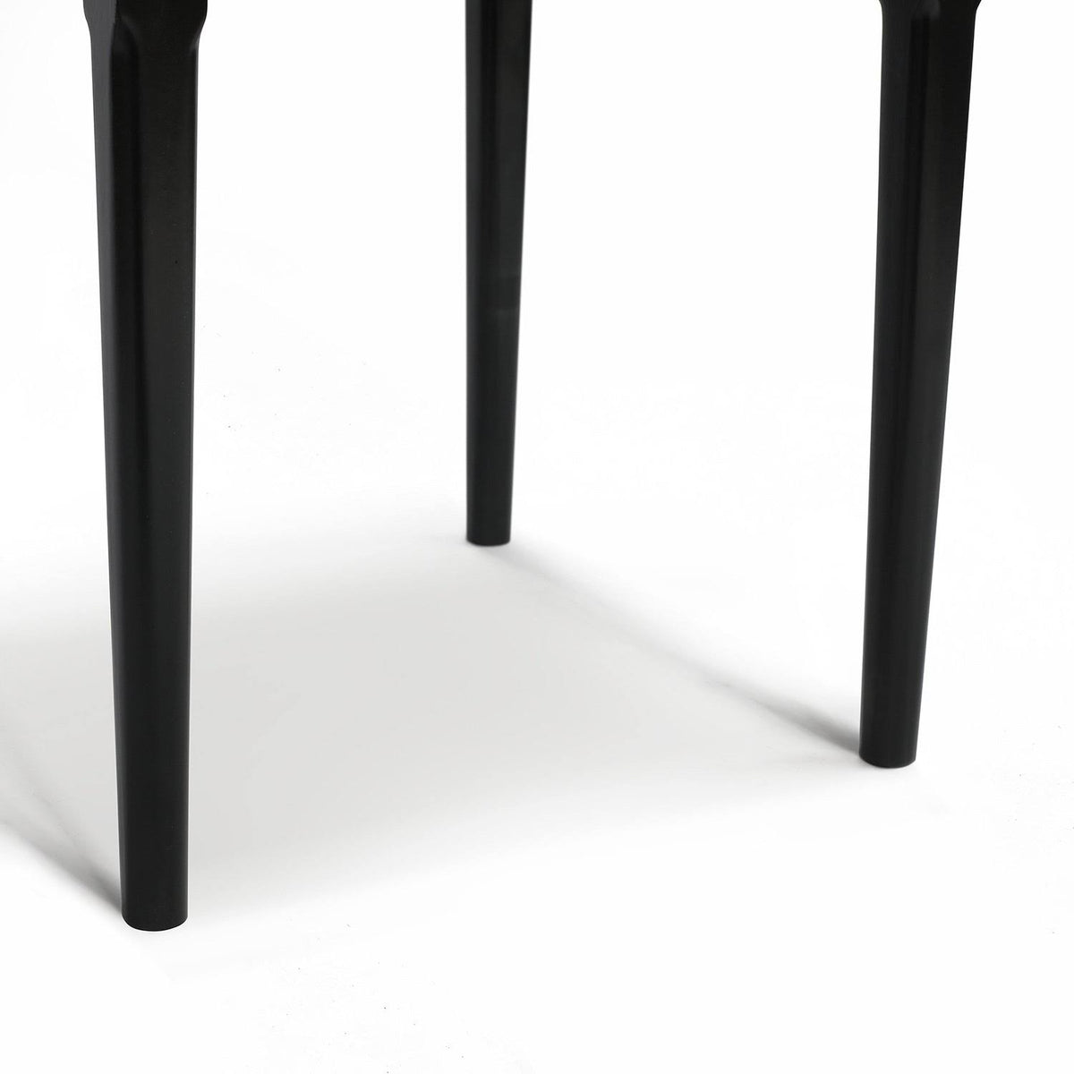 18x22 Square Italian Carrara White Marble Side Table with Black Leg M726454
