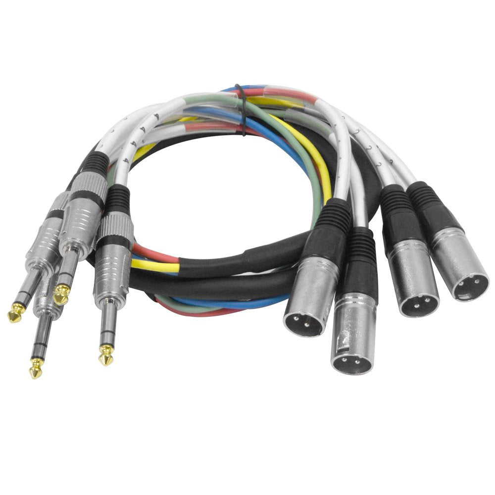 8 Channel 5' XLR Male to 1/4 TRS Snake Cable T38332