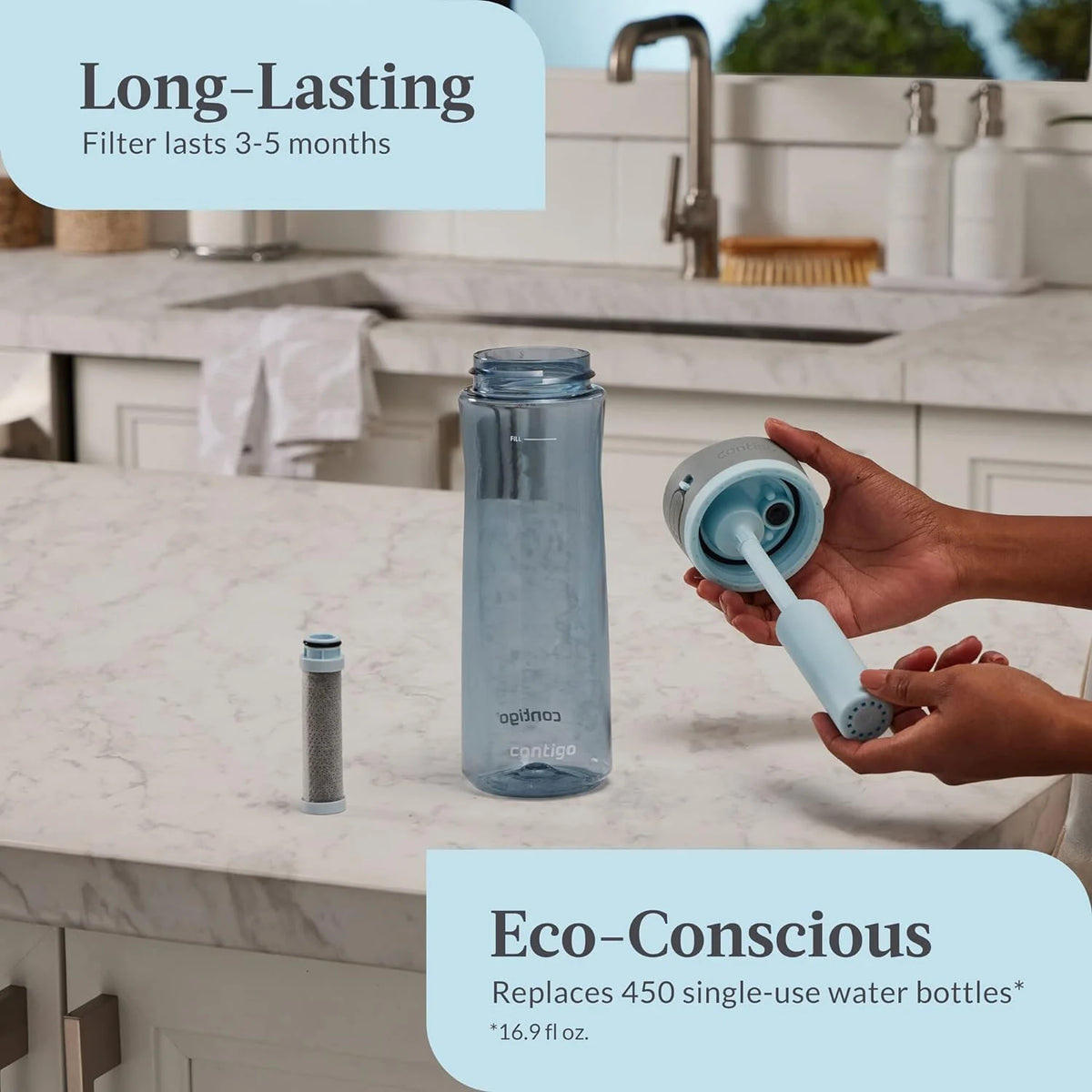 24 oz Plastic Filter Water Bottle I125