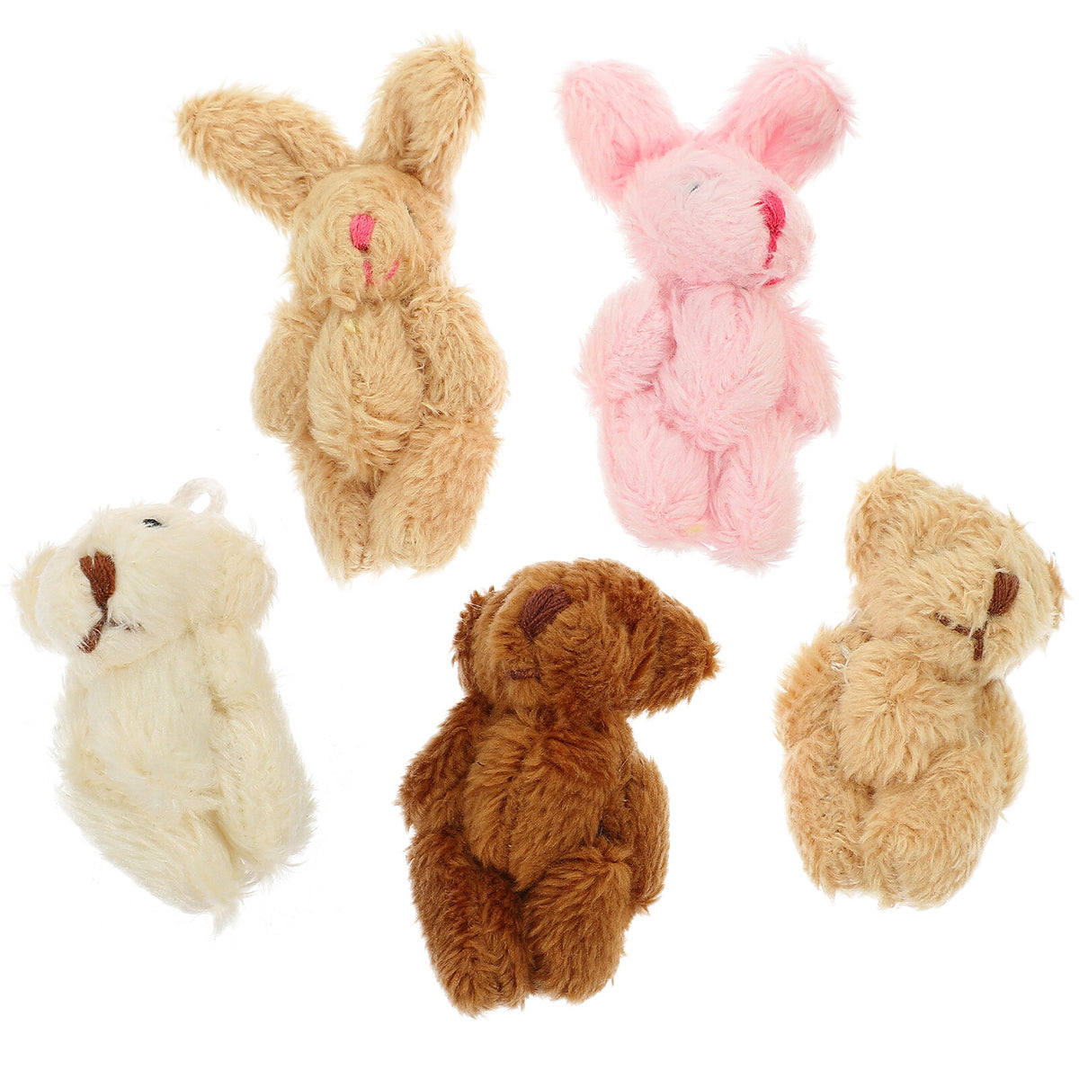 5pcs Miniature Plush Doll Figurines A52340