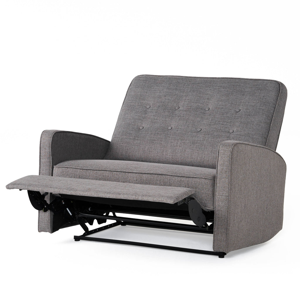 Gray Fabric Reclining Loveseat R4957