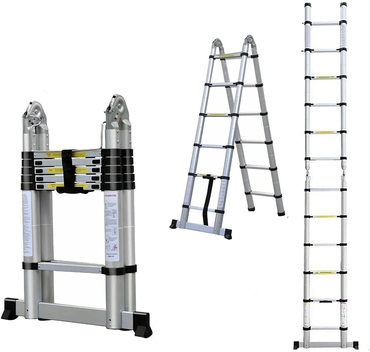 12.5FT Aluminum Telescoping Extension Ladder P215